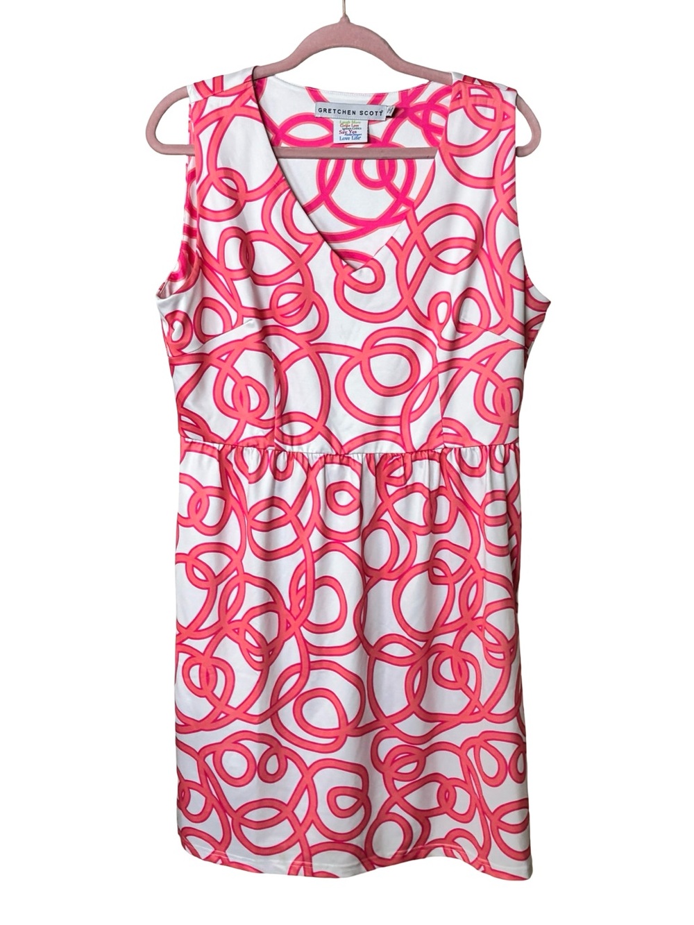 Gretchen Scott Pink & White Swirl Dress